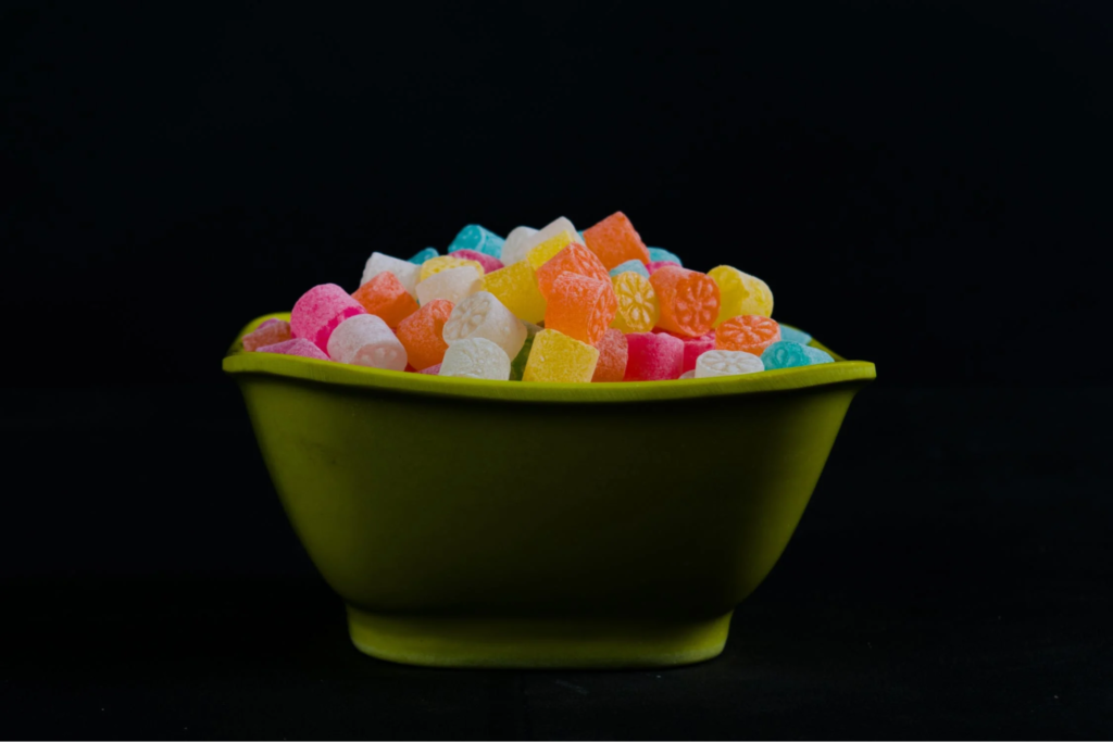 A bowl of CBD gummies
