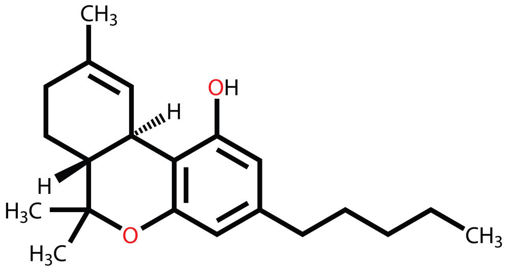 Tetrahydrocannabinol structural formula