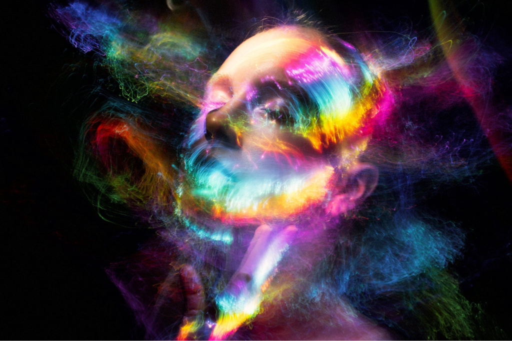 colorful psychedelic image of a woman